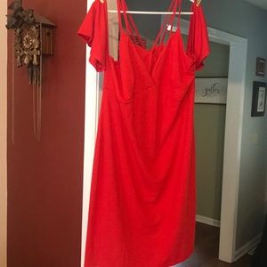 Red low cut cold shoulder dress from Venus size 1x